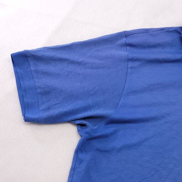Hanes Casual Collared Short Sleeve Polo Shirt Adult Mens Size Large L Blue - Picture 5 of 10